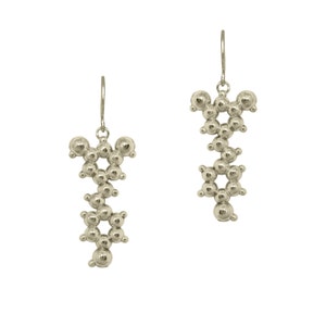 Red Wine Molecule Earrings - Resveratrol - Sterling Silver