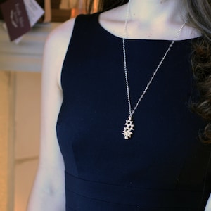 Estrogen Molecule Pendant - Sterling silver and adjustable length.