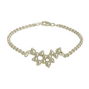 Serotonin Molecule Bracelet - Sterling Silver - Single Molecule