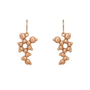 Dopamine Molecule Earrings Gold or Rose Gold Vermeil image 1