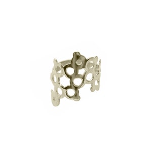 Serotonin Molecule Sterling Silver Ring.