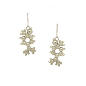 Gin (Terpinenol) Molecule Earrings in Sterling Silver.