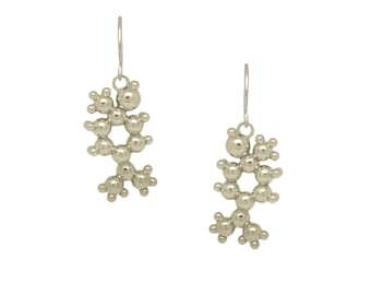 Gin (Terpinenol) Molecule Earrings in Sterling Silver.