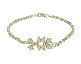 Gin (Terpineol) Single Molecule Bracelet - Sterling Silver