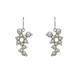 Dopamine Molecule Silver Earrings