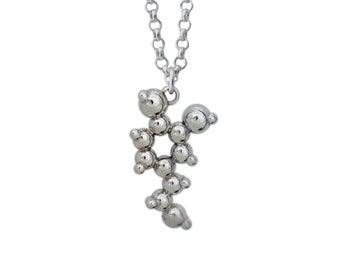 Silver Dopamine Molecule Pendant