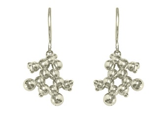 Chocolate (Theobromine) Molecule Earrings in Sterling Silver