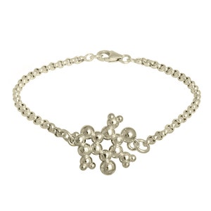 Caffeine Molecule Charm Bracelet - Sterling Silver