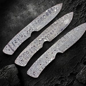 9&quot; Damascus Steel Blank Knife Blades – Perfect for DIY Knifemaking & Custom Handles custom Handmade Forged Knife Blanks