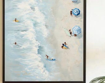 Strandsurfingtryck: Vertikal väggkonst med havsutsikt (digital nedladdning)