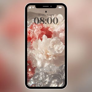 Wealth&Prosperity Energy - Luxurious Peony Lock Screen, Feng Shui Success and Fortune Wallpaper, Abundance Digital Download, iPhone Android