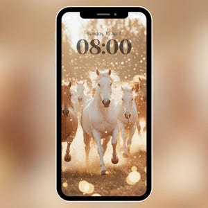 Success&Power Energy Phone Wallpaper - Feng Shui Golden Horse Wealth Success Digital Download, Power and Victory Manifestation, Lock Screen