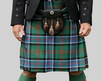 Sinclair Hunting Ancient Tartan Kilt- Scottish Traditional 16 oz 8yard Men's Handmade Ancient Sinclair Tartan Kilt- Made with Acrylic Wool