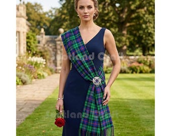 Durham District Tartan Woman Sash - Scottish Wedding Sash - Acrylic Wool Tartan Sash For Women - 11'' Width x 90'' Length