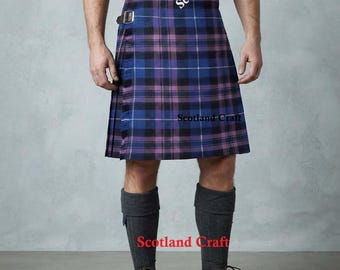 Handmade Pride of Scotland Tartan Kilt - Scottish Men's 5Yards Kilts - Highland Sports Kilts