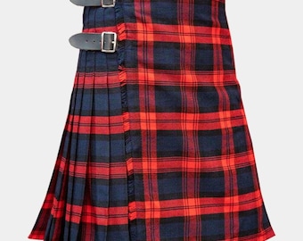 Handmade Clan MacLachlan Tartan Kilt – Scottish Acrylic Wool, 8 Yards