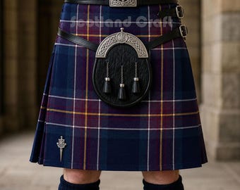 Scotland National Team Tartan Kilt - Scottish Traditional Handmade Acrylic Wool 8Yards Premium Football Team Tartan Kilt By Scotland Craft
