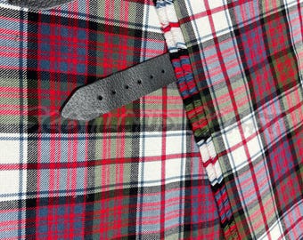 MacDonald Dress Muted Tartan Kilt - Handmade Scottish Acrylic Wool, 8 Yards
