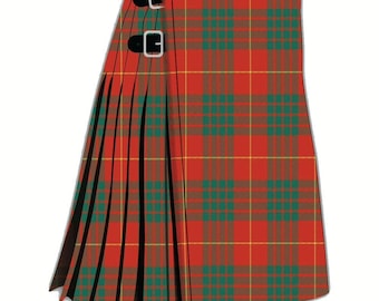 Handmade Clan Cameron Tartan Kilt – Scottish Traditional Acrylic Wool, 8yards