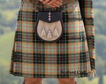 Brodie Hunting Weathered Tartan Kilt - Scottish Traditional Highland Handmade Clan Weathered Brodie Acrylic Wool 8Yards Men Kilt