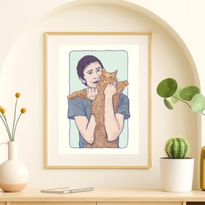 Z Twoim Zwierzakiem, Niestandardowy Portret Zwierzaka, Pomysł Na Prezent Dla Miłośnika Zwierzaków, Niepowtarzalny Prezent Z Ilustracją Zwierzaka, Niepowtarzalne Pobieranie Cyfrowe Zwierzaka - Wystrój Domu