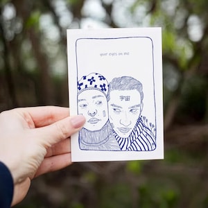 Benutzerdefinierte minimalistische Illustration Porträt personalisiertes Geschenk