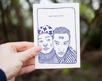 Custom Minimalist Portrait 2-3 Persons, Personalized Digital Illustration (Digital Download)