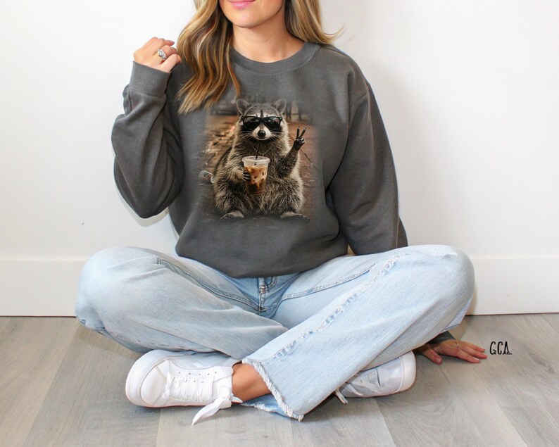 Hipster raccoon PNG for mugs shirts and sublimation projects