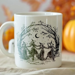 Halloween Mug design bundle featuring girly witch, spooky girl, and vintage designs