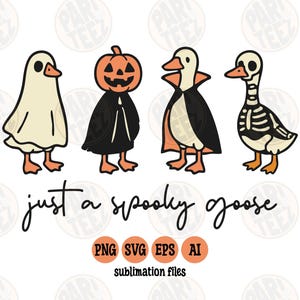 Spooky Goose PNG, Halloween Goose Sublimation, Halloween Png, Funny Skeleton Goose, Retro Goose Halloween Design