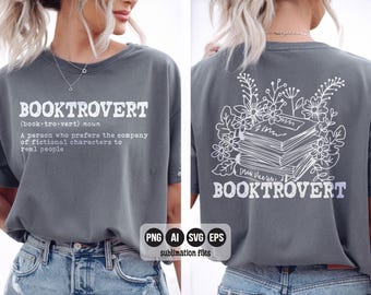 Booktrovert SVG PNG, Wildflower Booktrovert Design, Book Lover PNG, Librarian Gift, Book Club Shirt Design, Teacher Gift, Bookish gifts