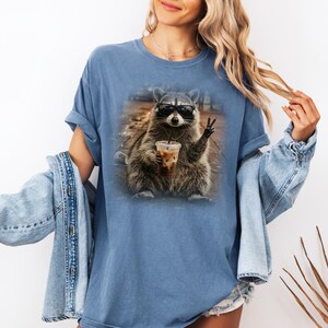 Raccoon iced coffee design perfect for sublimation and digital prints