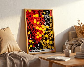 Yayoi Kusama Poster: Colorful Dot Art, Japanese Exhibition Print