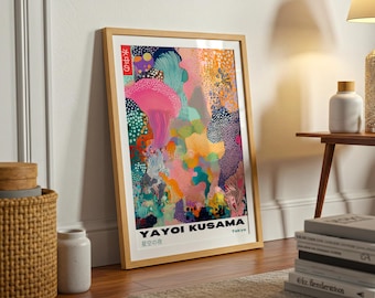 草間彌生展ポスター：カラフルな抽象的な水玉模様 - Etsy 日本