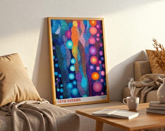 Yayoi Kusama Poster: Colorful Polka Dot Japanese Art Print