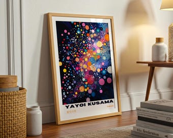 草間彌生展ポスター：カラフルな抽象的な水玉模様 - Etsy 日本