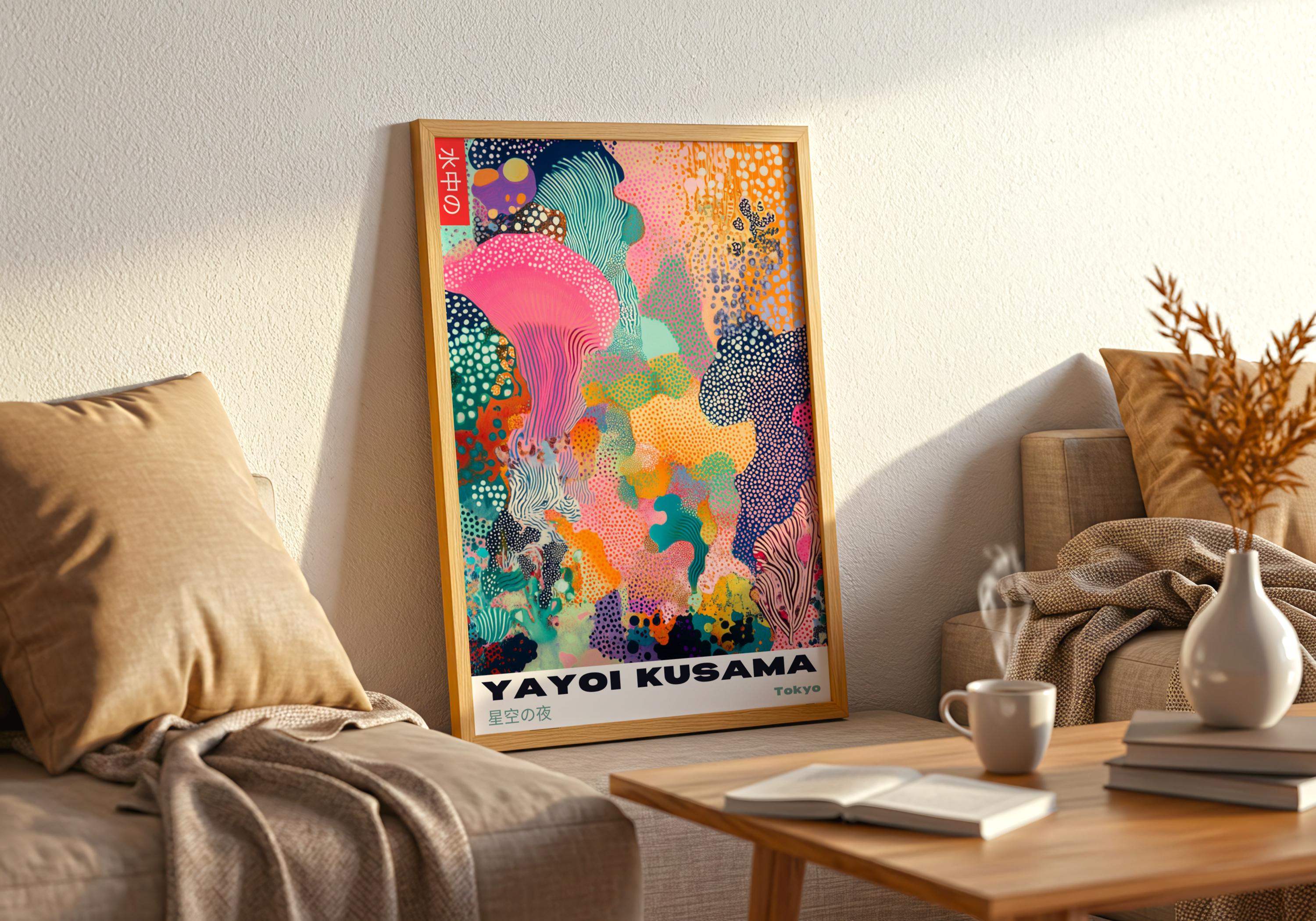 草間彌生ポスター：カラフルな抽象的な水玉模様 - Etsy 日本