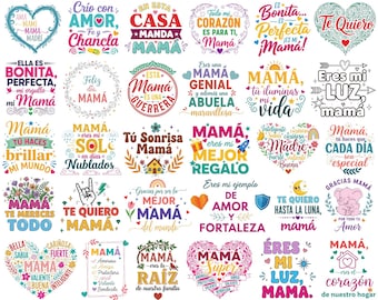Spanish Mothers Day Png Bundle, Mama & Madre Png, Feliz Día de la Madre, Mom life Png, Happy Mother's Day Png, Digital Download