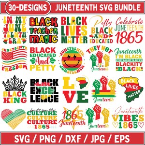 Pacchetto SVG di Juneteenth, Juneteenth 1865 SVG, Mese della storia dei neri, Nutrizione del re nero, 1865 SVG, Festeggia Juneteenth, Festeggia Juneteenth