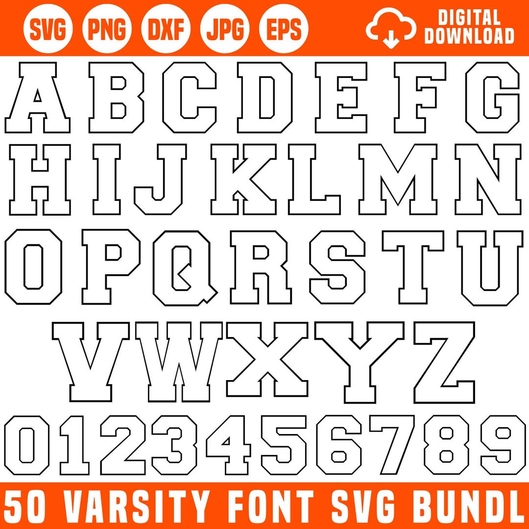 Varsity Font Svg, Jersey Font Svg, Sports Svg Alphabet, Varsity Letters ...