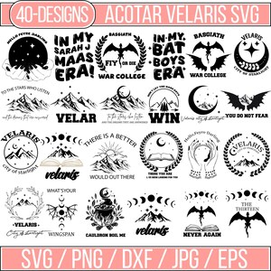 Pacchetto Svg Acotar Velaris, Velaris City of Starlight Acotar, The Night Court Svg, Corte dei sogni, Quarta ala, Sarah J Maas Svg, Cricut