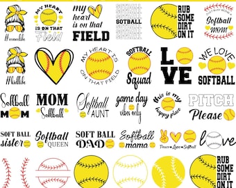Softball Mom SVG-Bundle, Softball Shirt, Softball Life SVG, Softball Mom Sublimation Png, Team Vorlage, Softball Clipart, Softball Schnittdatei