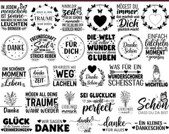 German Plotter Svg Bundle, German Thank You Svg, German Quotes Svg, German Saying Svg, Best Friends Svg, German Sign Svg, Modern German Svg