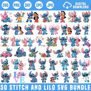 Stitch And Lilo Png Bundle, Stitch Png, Stitch & Angel Heart Png, Stitch Angel Png, Stitch Love Png, Lilo and stitch Png, Stitch Clipart
