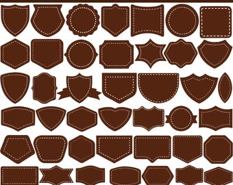 Leren patch SVG-bundel, leren patch vormen, leren patch vormen, effen lijn patch, hoed patch SVG, hoed patch SVG, patch gesneden voor Cricut