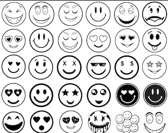 Smiley Face Svg Bundle, Groovy Svg, Drippy Svg, Smiling Faces Png, Emoji Face PNG, Happy Face Svg, Emoji Svg, Hoodie Design Svg, For Cricut