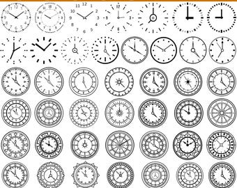 Clock Face Svg Png Bundle, Roman Numeral Clock, Clock Face, Clock Numbers, Clock Face Design, Old Clock Face Svg, For Cricut, Silhouette