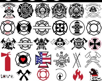 Fire Dept Svg Bundle, Fireman Svg, Fire Rescue Svg, Fire Department Svg, Firefighter Svg, Fireman Clipart, Maltese Cross Svg, Shirts Svg