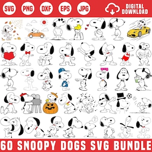 Snoopy Svg Bundle, Snoopy Png, Cute Dog Svg, Funny Joe Cool Png, Peanuts Friends Svg, Comic Dog, Inspired Clipart, Cricut, Digital Download