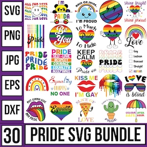 プライドSVGバンドル、ゲイSVG、プライドPNG、LGBTSVG、プライドラブ、プライドレインボー、LGBTQSVG、LGBTQ引用句PNG、即時ダウンロード、Cricut用フィル